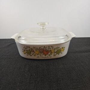 RARE Vintage Corning Ware Spice of Life La Marjolaine A-2-B [2qt] /Pyrex Lid A9C